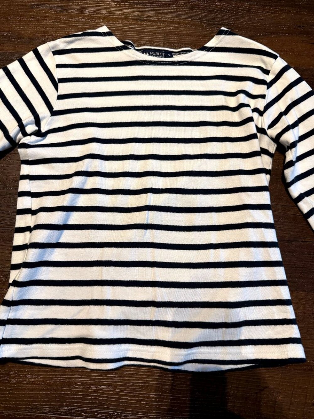 Hublot Mode Marine Kids 12 Navy White Breton Striped Long Sleeve Like New